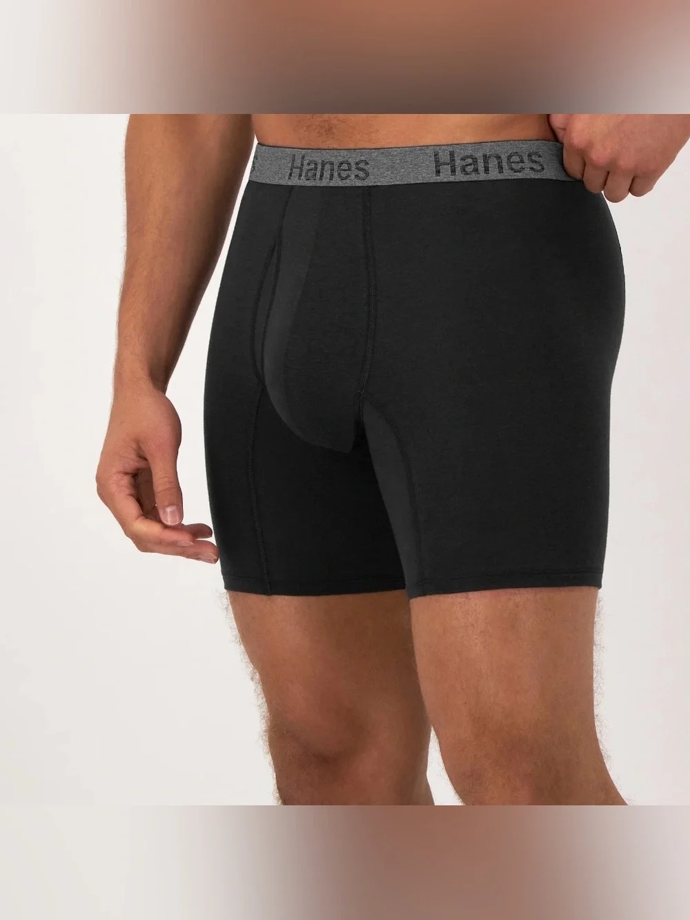 Hanes Men's 3-Pack Boxer Briefs - Black,  Blue & Turquoise Size S